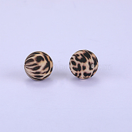 Printed Round Silicone Focal Beads, Peru, 15x15mm, Hole: 2mm(SI-JX0056A-50)