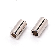 Zinc Alloy Cord Ends, End Caps, Column, Platinum, 13.5x7mm, Hole: 4mm, Inner Diameter: 5mm(PALLOY-WH0088-50P)