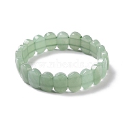 Natural Green Aventurine Oval Beaded Stretch Bracelet, Gemstone Jewelry for Women, Inner Diameter: 2-1/8 inch(5.4~5.5cm)(G-E010-01H)