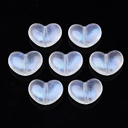 Transparent Acrylic Beads, Glitter Powder, Heart, Clear, 16x21x10mm, Hole: 2mm, about 235pcs/500g(OACR-N008-091)