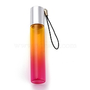 10ml Glass Gradient Color Essential Oil Empty Perfume Bottles, with 304 Stainless Steel Roller Ball, Aluminum Bottle Caps and Nylon Thread, Column, Colorful, 15.9cm, Capacity: 10ml(0.34fl. oz)(MRMJ-I002-01B)