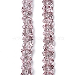 Electroplate Glass Beads Strands, Pearl Luster Plated, Bear, Rosy Brown, 15x12x9mm, Hole: 1.2mm, about 44pcs/strand, 25.98''(66cm)(EGLA-P063-PL04)