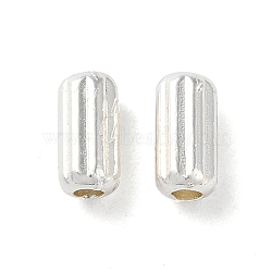 Alloy Spacer Beads, Long-Lasting Plated, Grooved Column Shape, Silver, 6x3mm, Hole: 1.2mm(PALLOY-F309-28S)