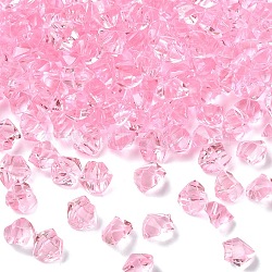50G Transparency Acrylic Beads, Nuggets, Faceted, Flamingo, 9x6mm(TACR-YW0003-08A)