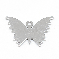 201 Stainless Steel Stamping Blank Tag Pendants, Butterfly, Stainless Steel Color, 15x22x1mm, Hole: 2mm(STAS-T008-003-01)