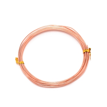 Round Copper Spring Wire, Rose Gold, 18 Gauge(1mm), 1.1mm, about 16.40 Feet(5m)/Roll