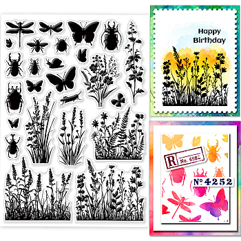 PVC Stamps, for DIY Scrapbooking, Photo Album Decorative, Cards Making, Stamp Sheets, Film Frame, Flower, 21x14.8x0.3cm