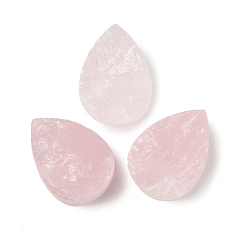 Natural Rose Quartz Cabochons, Teardrop, 17.5~18x13x9~9.5mm