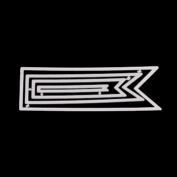 2Pcs Arrow Frame Carbon Steel Cutting Dies Stencils, for DIY Scrapbooking/Photo Album, Decorative Embossing DIY Paper Card, Matte Platinum Color, 13.4x4.6x0.08cm