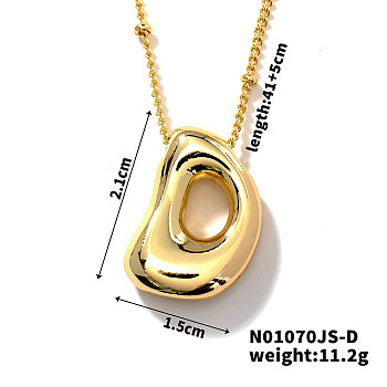 Simple and Stylish Brass Letter Pendant Satellite Chain Necklaces for Women Men, Golden, Letter D, 16.14 inch(41cm)