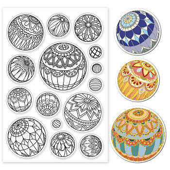 Custom Summer Theme PVC Plastic Clear Stamps, for DIY Scrapbooking, Photo Album Decorative, Cards Making, Round, 160x110mm