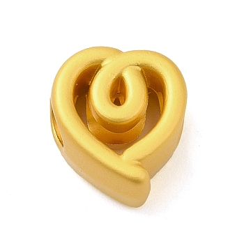 Zinc Alloy Beads, Matte Gold Color, Heart, 11.5x10x6mm, Hole: 3.5mm