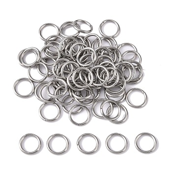 Tarnish Resistant 304 Stainless Steel Open Jump Rings, Stainless Steel Color, 18 Gauge, 8x1mm, Inner Diameter: 6mm, about 77pcs/10g