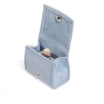 Arch Velvet Jewelry Storage Boxes, Portable Travel Case with Snap Clasp, for Ring Earring Holder, Gift for Women, Light Steel Blue, 3.1x6.2x4.1cm