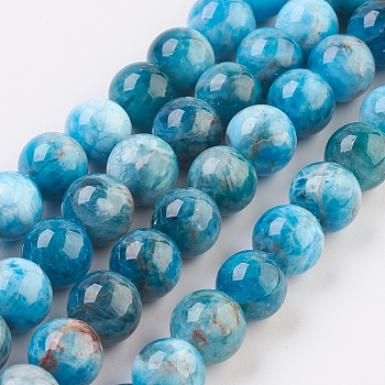 Natural Apatite Beads Strands, Round, 8mm, Hole: 0.8mm, about 51pcs/strand, 15.7 inch(40cm)