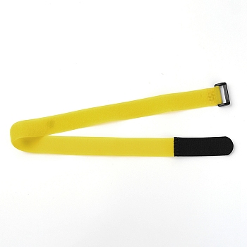 Reusable Nylon Cable Ties, Hook and Loop Cord Organizer Wire Ties, for Earbud Headphones Phones Electronics Electrical Computer PC Wire Wrap Management, Yellow, 620x24x1mm