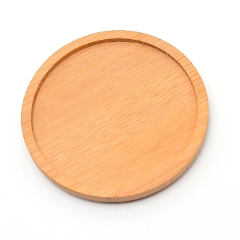 Bamboo Round Plant Saucer, Plant Pot Tray, for Indoor and Outdoor Plants, Sandy Brown, 93x10mm, Inner Diameter: 82mm