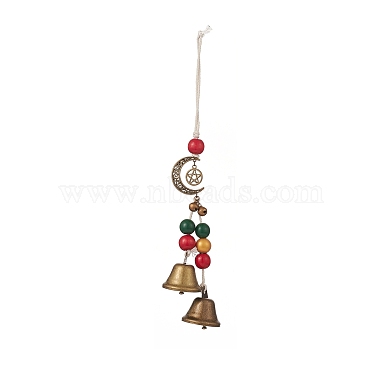 Christmas Theme Schima Wood Beaded Pendant Decorations(HJEW-JM00926)-2