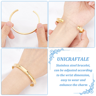 Unicraftale 3Pcs 3 Colors 304 Stainless Steel Grooved Open Cuff Bangle for Women(BJEW-UN0001-33)-4