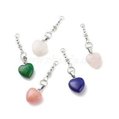 Stainless Steel Color Heart Mixed Stone Dowsing Pendulum