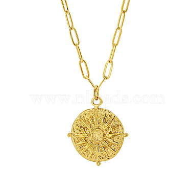 Stainless Steel Sun Pendant Necklaces(YN2147-1)-2