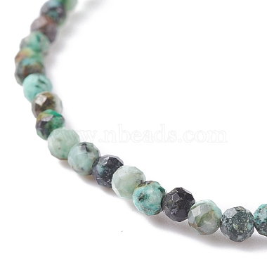 Bracelet extensible de perles de turquoise africaine naturelle (jaspe) de 3 mm pour fille femme(BJEW-JB07284-05)-4