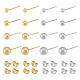 Unicraftale 16Pcs 8 Style 304 Stainless Steel Textured Ball Stud Earrings(EJEW-UN0001-83)-1