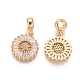 Brass Micro Pave Clear Cubic Zirconia European Dangle Charms(OPDL-L016-01G)-2