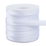 25M Satin Piping Trim, Cheongsam Piping Ribbon, Clothing Decoration, 1Pc Plastic Empty Spools, White, 1/4 inch(8mm), about 27.34 Yards(25m)/Set(DIY-OC0014-65C)