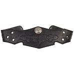 Imitation Leather Hat Bands, for Cowboy Hat, Bend Brim Fedora Hat, Straw Hat Decoration, Black, 543x82x2.5~5.5mm, Hole: 5mm(DIY-WH20013-92A)