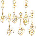 6Pcs 3 Styles Moon Alloy Swivel Lobster Claw Clasps & Brass Cable Chains, Semi-Finished Product Pendant Decorations, Golden, 92~120mm, 2pcs/style(AJEW-SC0003-98G)