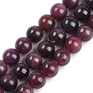 Natural Gemstone Ruby Round Beads Strands, 6.5mm, Hole: 1mm, about 64pcs/strand, 15.75~16.14 inch(40~41cm)(G-O017-6.5mm-06)