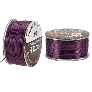 Nylon Beading Thread, Seed Bead Thread, Nylon String for Jewelry Beading Bracelets Making, Dark Orchid, 0.1mm, about 50.31 Yards(46m)/Roll(NWIR-WH0005-10J)