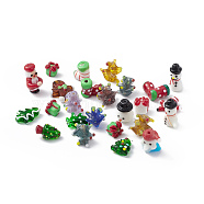 Christmas Theme Handmade Lampwork Beads, Mixed Shapes, Mixed Color, 10.5~27.5x11~23.5x7.5~23mm, Hole: 1.2~2mm(LAMP-I026-01)