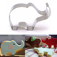 304 Stainless Steel Cookie Cutters, Cookies Moulds, DIY Biscuit Baking Tool, Elephant, Stainless Steel Color, 45x89x17.5mm(DIY-E012-71)