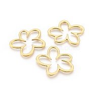 Tibetan Style Alloy Linking Rings, Lead Free, Cadmium Free and Nickel Free, Antique Golden, Flower, about 43mm long, 40mm wide, 2mm thick(X-GLF9061Y-NF)
