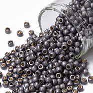 TOHO Round Seed Beads, Japanese Seed Beads, (PF568F) PermaFinish Light Amethyst Metallic Matte, 8/0, 3mm, Hole: 1mm, about 1110pcs/50g(SEED-XTR08-PF0568F)