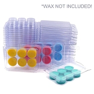 Transparent Plastic Wax Melt Packaging Box, Round with 6 Cell Clamshells, Clear, 11x7.5x2.5cm(DIY-WH0176-69A)