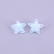 Transparent Acrylic Beads, Frosted, DIY Accessories, Clear, Star, Alice Blue, 16x16.5x9.5mm, Hole: 2.5mm(FACR-CJC0001-02E)