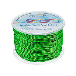 Nylon Threads, Milan Cords/Twisted Cords, Green, 1.5~2mm, about 50m/roll(NWIR-OC0002-233)