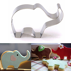 Tarnish Resistant 304 Stainless Steel Cookie Cutters, Cookies Moulds, DIY Biscuit Baking Tool, Elephant, Stainless Steel Color, 45x89x17.5mm(DIY-E012-71)