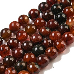 Natural Agate Round Bead Strands, Dyed, 8mm, Hole: 1mm, about 48pcs/strand, 14.9 inch(G-R197-8mm)