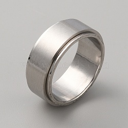 304 Stainless Steel Plain Rotating Finger Ring, Fidge Spinner Ring for Stress Anxiety Relief, Stainless Steel Color, US Size 6 1/4(16.7mm)(RJEW-WH0011-10A-P)
