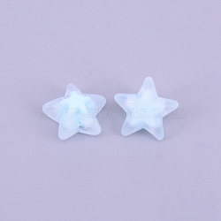 Transparent Acrylic Beads, Frosted, DIY Accessories, Clear, Star, Alice Blue, 16x16.5x9.5mm, Hole: 2.5mm(FACR-CJC0001-02E)