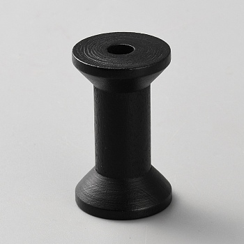 Wooden Bobbins, Black, 49.5x30mm