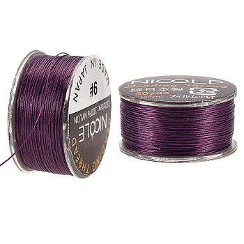 Nylon Beading Thread, Seed Bead Thread, Nylon String for Jewelry Beading Bracelets Making, Dark Orchid, 0.1mm, about 50.31 Yards(46m)/Roll
