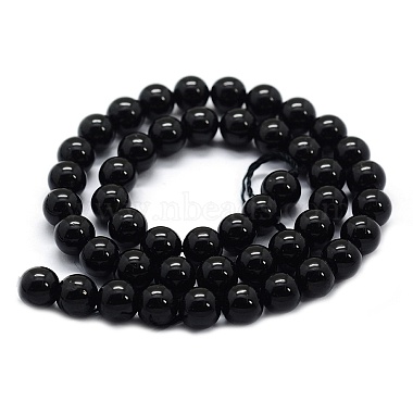 nat&uuml;rliche schwarze Turmalin Perlen Str&auml;nge(G-G763-01-6mm-A01)-2