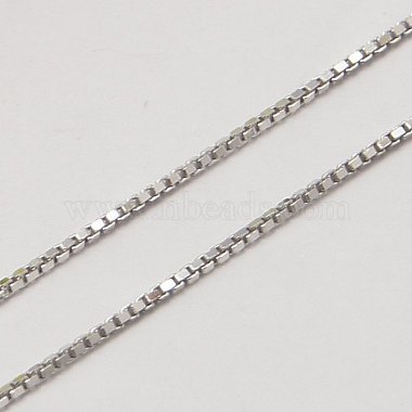 Rhodium Plated 925 Sterling Silver Box chain Necklaces(X-STER-E032-107A)-3