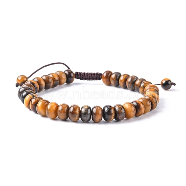 Adjustable Natural Tiger Eye Braided Bead Bracelets(BJEW-F369-A06)-2