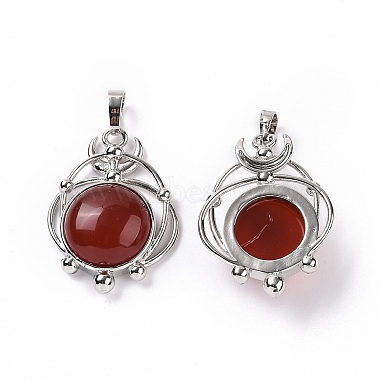 Natural Red Agate Pendants(G-P496-05P-17)-2